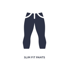 slim fit pants icon on white background. Simple element illustration from clothes concept.