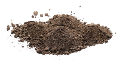 Dirt, soil isolated on white background