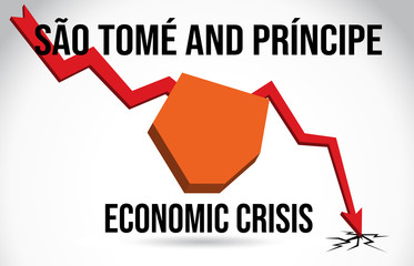 São Tomé and Príncipe Map Financial Crisis Economic Collapse Market Crash Global Meltdown Vector.