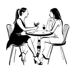girlfriends in a cafe