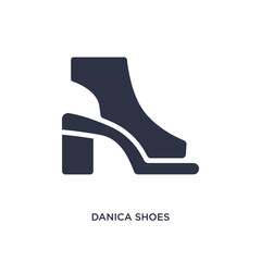 danica shoes icon on white background. Simple element illustration from clothes concept.