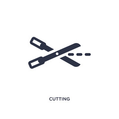cutting icon on white background. Simple element illustration from creative pocess concept.