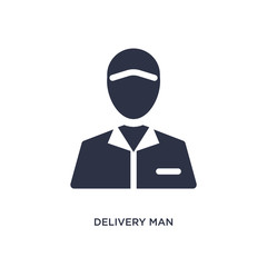delivery man icon on white background. Simple element illustration from delivery and logistic concept.