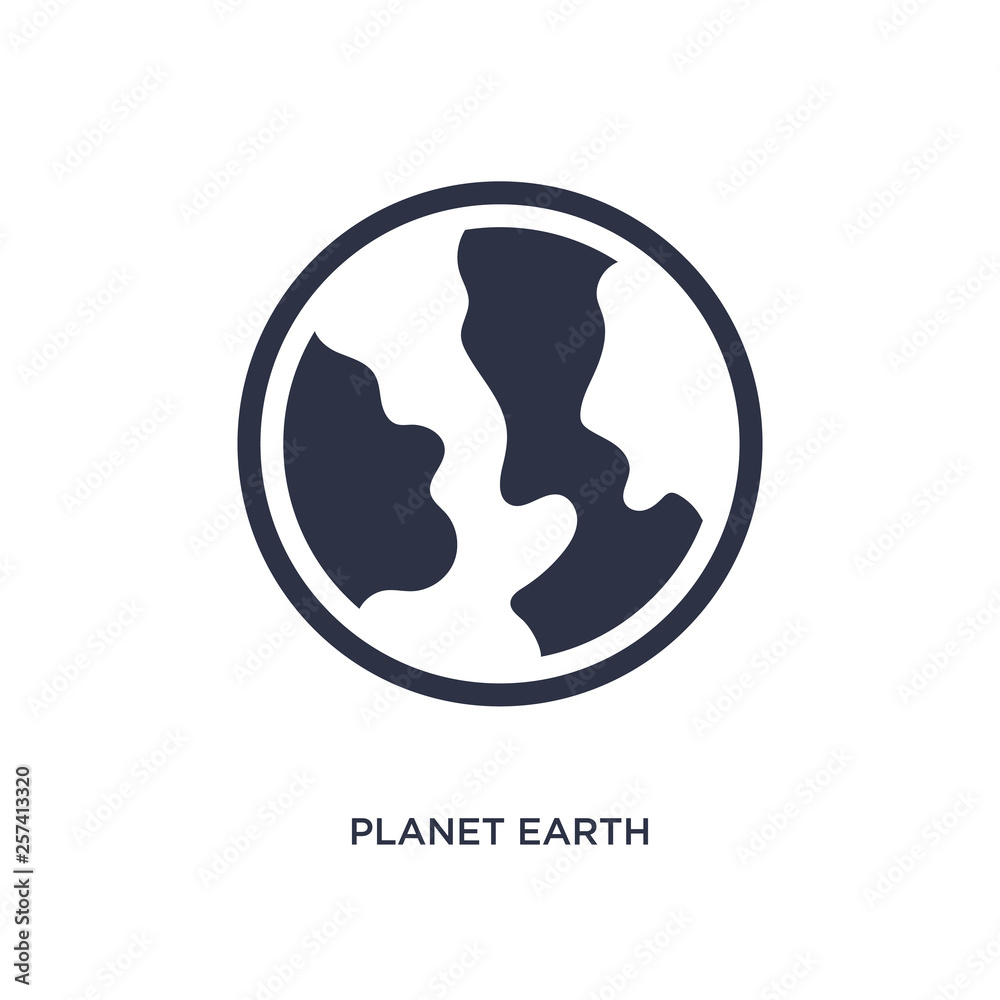 Wall mural planet earth icon on white background. simple element illustration from delivery and logistic concep