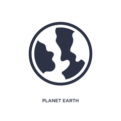 planet earth icon on white background. Simple element illustration from delivery and logistic concept.