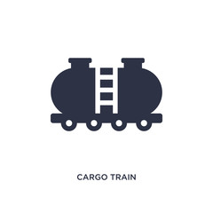cargo train icon on white background. Simple element illustration from delivery and logistics concept.