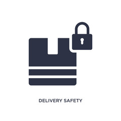 delivery safety icon on white background. Simple element illustration from delivery and logistics concept.