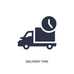 delivery time icon on white background. Simple element illustration from delivery and logistics concept.