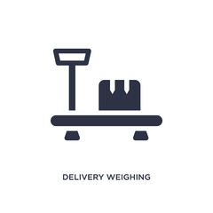 delivery weighing icon on white background. Simple element illustration from delivery and logistics concept.