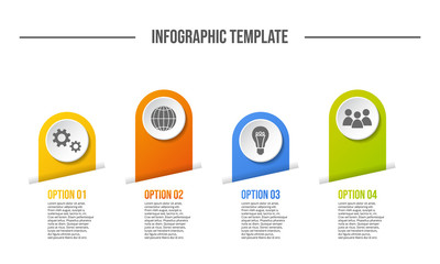 Chart with colorful business icons - infographic template. Vector
