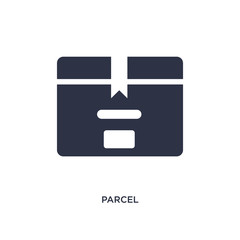 parcel icon on white background. Simple element illustration from delivery and logistics concept.