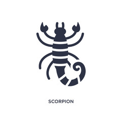 scorpion icon on white background. Simple element illustration from desert concept.