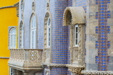Details of Palace of Pena in Sintra. Lisbon, Portugal.