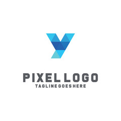 Pixel Logo / Technology Icon / Company Logo Vector / Modern Symbol Design Inspiration