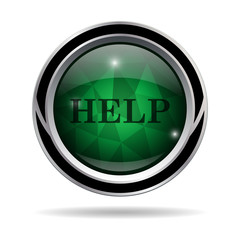 Help icon. Round green button.