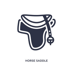 horse saddle icon on white background. Simple element illustration from desert concept.