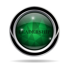 Leadership icon. Round green button.