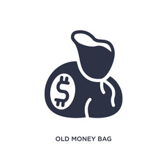 old money bag icon on white background. Simple element illustration from desert concept.