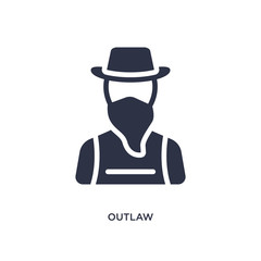 outlaw icon on white background. Simple element illustration from desert concept.