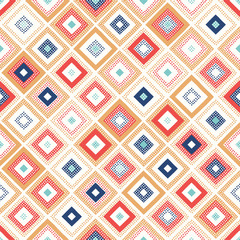 Obraz premium seamless creative dotted texture geometric rhombus square pattern print.