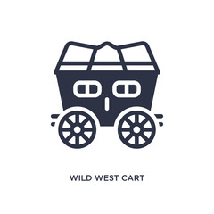 Fototapeta na wymiar wild west cart icon on white background. Simple element illustration from desert concept.