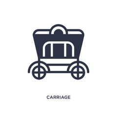 carriage icon on white background. Simple element illustration from wild west concept.