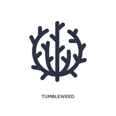 tumbleweed icon on white background. Simple element illustration from wild west concept.