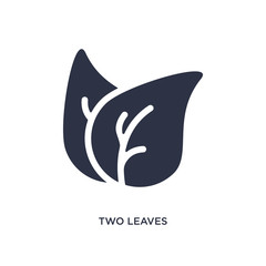 two leaves icon on white background. Simple element illustration from ecology concept.