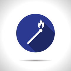 burning match illustration. fire vector flat icon