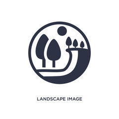 landscape image icon on white background. Simple element illustration from ecology concept.
