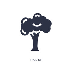 tree of circular foliage icon on white background. Simple element illustration from ecology concept.