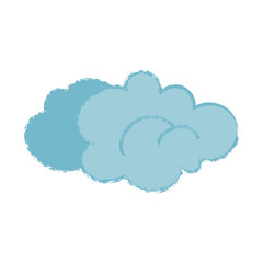 Cartoon cloud with trendy noisy texture isolated on white vector illustration