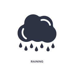 raining icon on white background. Simple element illustration from ecology concept.