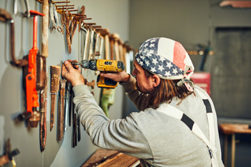 Rebuilding a garage in  a retro vintage style.