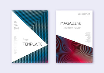 Triangle cover design template set. Red white blue