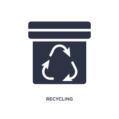 recycling icon on white background. Simple element illustration from ecology concept.