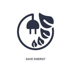 save energy icon on white background. Simple element illustration from ecology concept.