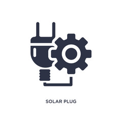 solar plug icon on white background. Simple element illustration from ecology concept.