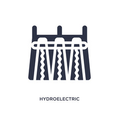 hydroelectric power station icon on white background. Simple element illustration from ecology concept.