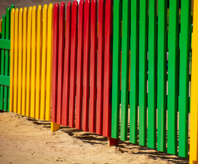 Fototapeta premium Brightly colored fence panels