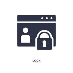 lock icon on white background. Simple element illustration from gdpr concept.