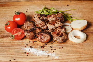 Pork meat with onions