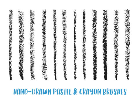 Vecteur Stock Hand-Drawn Crayon & Pastel Paint Brush Set for Sketch,  Texture and Lettering | Adobe Stock