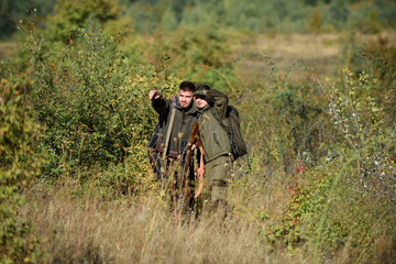 Military uniform. Hunting skills and weapon equipment. How turn hunting into hobby. Friendship of...