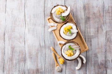 Coconut tropical chia seed pudding