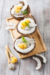 Coconut tropical chia seed pudding
