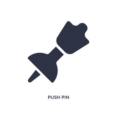 push pin icon on white background. Simple element illustration from geometry concept.