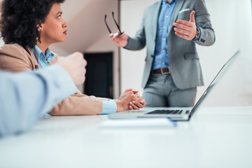 Fototapeta premium Young entrepreneurs having business meeting.