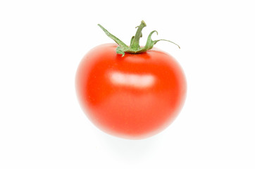 Bright red ripe tomato isolated on white background. - Image