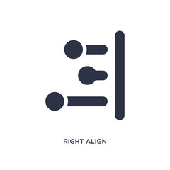 right align icon on white background. Simple element illustration from geometry concept.